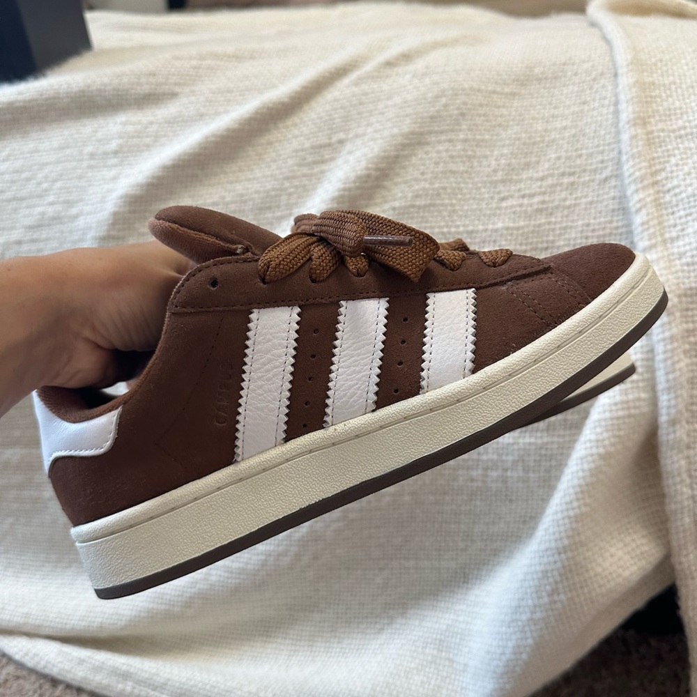 Adidas famous brown and white worn once.